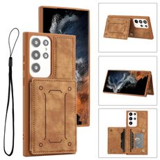 Per Samsung Galaxy S21 Ultra 5G Dream Cover posteriore magnetica Custodia a portafoglio per telefono (marrone)