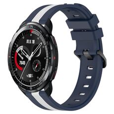 Cinturino per orologio in silicone bicolore verticale da 22 mm per Honor Watch GS Pro (blu + bianco)