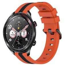 For Honor Watch Dream 22mm Cinturino in silicone bicolore verticale (arancione + nero)
