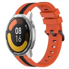 Per Xiaomi MI Watch Color 2 22mm Cinturino in silicone bicolore verticale (arancione + nero)