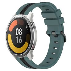 Per Xiaomi MI Watch Color 2 22mm Cinturino in silicone bicolore verticale (verde + nero)