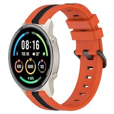 Per Xiaomi MI Watch Sport Cinturino in silicone bicolore verticale da 22 mm (arancione + nero)