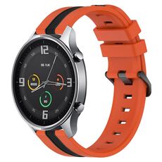 Per Xiaomi MI Watch Color 22mm Cinturino in silicone bicolore verticale (arancione + nero)