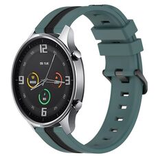 Per Xiaomi MI Watch Color 22mm Cinturino in silicone bicolore verticale (verde + nero)