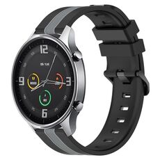 Per Xiaomi MI Watch Color 22mm Cinturino in silicone bicolore verticale (nero + grigio)