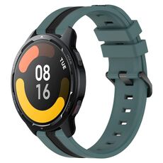 Per Xiaomi MI Watch S1 Active 22mm Cinturino in silicone bicolore verticale (verde + nero)