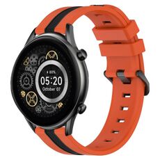 Per Xiaomi Haylou RT2 LS10 Cinturino in silicone bicolore verticale da 22 mm (arancione + nero)