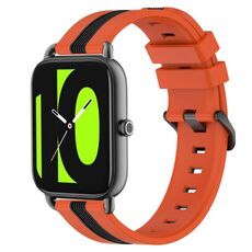 Per Xiaomi Haylou RS4 LS12 Cinturino in silicone bicolore verticale da 22 mm (arancione + nero)