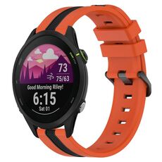Per Garmin Forerunner 255 Cinturino in silicone bicolore verticale da 22 mm (arancione + nero)