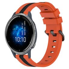 Per cinturino in silicone bicolore verticale da 22 mm Garmin Venu 2 (arancione + nero)