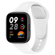 Per Redmi Watch 3 Cinturino in silicone a tinta unita tipo loop (bianco)