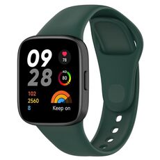 Per Redmi Watch 3 cinturino in silicone tinta unita tipo loop (verde scuro)