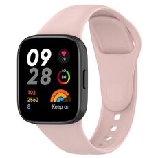 Per Redmi Watch 3 Cinturino in silicone a tinta unita tipo loop (rosa)