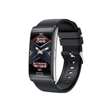 E600 Schermo a colori da 1,47 pollici Smart Watch Supporto per cinturino in silicone Monitoraggio della frequenza cardiaca / Monitoraggio della pressione sanguigna (nero)