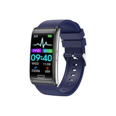 E600 Schermo a colori da 1,47 pollici Smart Watch Supporto per cinturino in silicone Monitoraggio della frequenza cardiaca / Monitoraggio della pressione sanguigna(Blu)