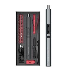 Set di mini cacciaviti elettrici ricaricabili 51 in 1 con illuminazione a 3 LED (rosso)