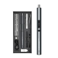 Set di mini cacciaviti elettrici ricaricabili 51 in 1 con illuminazione a 3 LED (grigio)