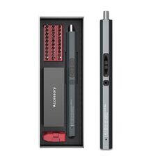 Mini set di cacciaviti elettrici ricaricabili 36 in 1 con illuminazione a 3 LED (rosso)