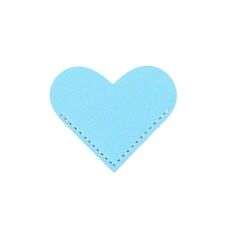Segnalibro a forma di cuore in pelle PU portatile da 10 pezzi mini biblioteca per studenti d'affari (azzurro cielo)