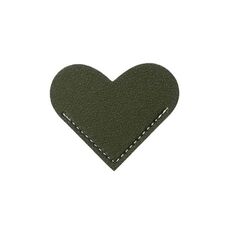 Segnalibro portatile a forma di cuore in pelle PU da 10 pezzi mini biblioteca per studenti d'affari (verde militare)