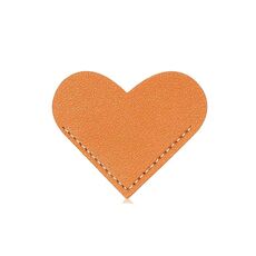 Segnalibro portatile a forma di cuore in pelle PU da 10 pezzi mini biblioteca per studenti d'affari (marrone chiaro)