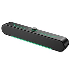 Altoparlanti per computer stereo HIFI luminosi a LED A39 Audio cablato per giochi lunghi (nero)