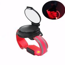 Specchietto retrovisore girevole a 360 gradi per bicicletta con luce da polso