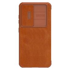 Per Samsung Galaxy S23 5G NILLKIN QIN Series Pro Cover per fotocamera scorrevole Design Custodia in pelle per telefono (marrone)