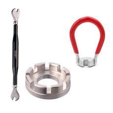 Chiave rossa + argento 8 porte + chiave Set di chiavi per raggi per mountain bike in acciaio al cromo molibdeno
