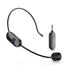 1 per 1 Interfaccia da 6,35 mm Microfono a condensatore montato sulla testa Wireless Altoparlante anti-ululato