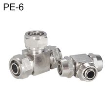 PE-6 LAIZE Raccordo rapido pneumatico tipo Y in rame nichelato