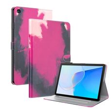 Per Huawei MatePad SE Custodia per tablet in pelle con motivo ad acquerello (colore bacca)