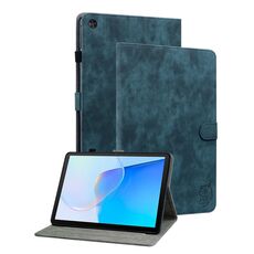 Per Huawei MatePad SE Custodia per tablet in pelle con motivo a tigre (blu scuro)