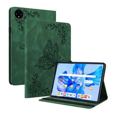 Per Huawei MatePad Pro 11 2022 Custodia per tablet in pelle goffrata fiore farfalla (verde)