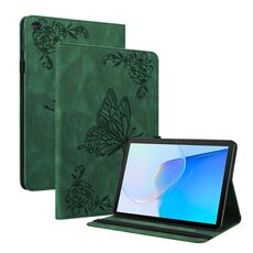 Custodia per tablet in pelle goffrata fiore farfalla per Huawei MatePad SE (verde)