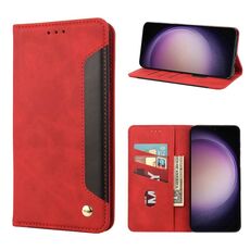 Per Samsung Galaxy S23 5G Skin Feel Custodia in pelle per splicing (rosso)