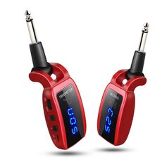 U12DX 6.35mm Jack Wireless Guitar Trasmettitore Ricevitore Adattatore Ricaricabile(Rosso)
