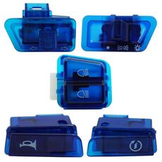 2 set di accessori per l'interruttore dello sterzo del clacson del faro del motociclo (5 in 1 blu)