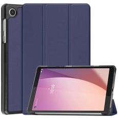 Per Lenovo Tab M8 4th Gen / TB-300FU Custer Custodia per tablet in pelle con supporto a 3 pieghe in puro colore (blu scuro)