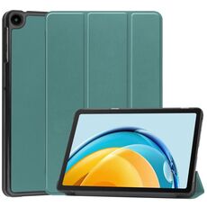 Per Huawei Matepad SE 10.4 Custer custodia per tablet in pelle con supporto a 3 pieghe in puro colore (verde scuro)