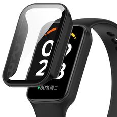 Per Redmi Band 2 PC + custodia protettiva per orologio integrato con pellicola temperata (nero)