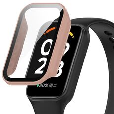 Per Redmi Band 2 PC + custodia protettiva per orologio integrato con pellicola temperata (rosa)