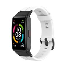 Cinturino per orologio in silicone tinta unita per Honor Band 7 (bianco)