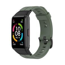 Cinturino per orologio in silicone tinta unita per Honor Band 7 (verde oliva)