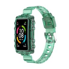 Cinturino in silicone trasparente integrato per Honor Band 7 (verde)