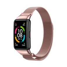Cinturino per orologio in metallo magnetico per Honor Band 7 Milan (rosa rosa)