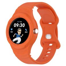 Per cinturino integrato in silicone con trama in pelle per orologio Google Pixel (arancione)