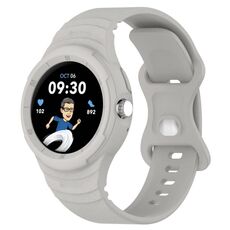 Per cinturino integrato in silicone con texture in pelle per orologio Google Pixel (grigio chiaro)