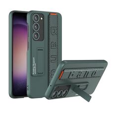Per Samsung Galaxy S23 5G GKK Custodia per telefono antiurto con cinturino ultrasottile con supporto (verde)