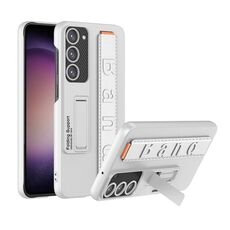 Per Samsung Galaxy S23 + 5G GKK Custodia per telefono antiurto con cinturino ultrasottile con supporto (bianco)